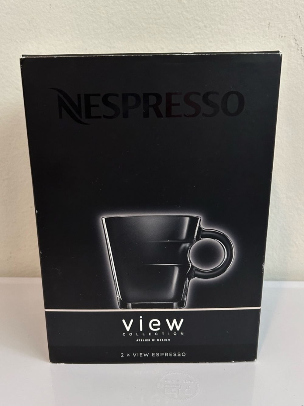 New Atelier Oi Nespresso full set Espresso Glass Cups & Stainless Steal Saucers